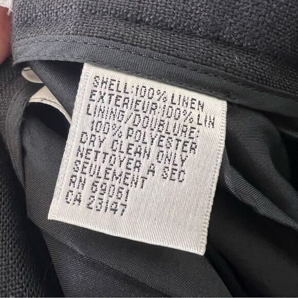 Talbots Womens Dress Pants Pleated Irish Linen Work Office Casual Black Petite 8 - Picture 7 of 9